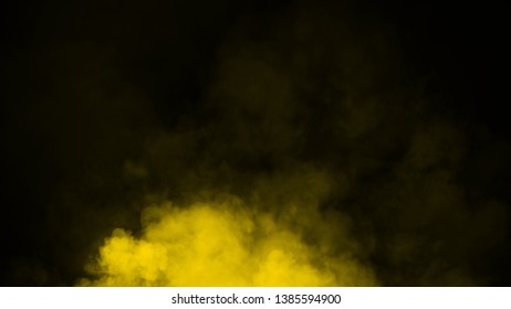 Yellow Fog And Misty Effect On Background. Smoke Texture Overlays.