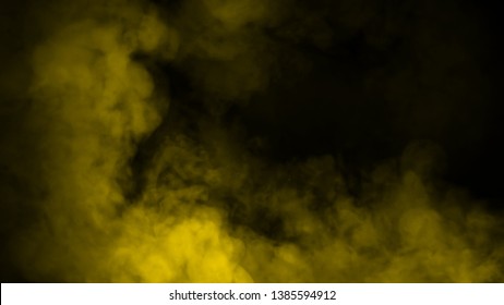 Yellow fog and misty effect on background. Smoke texture overlays.