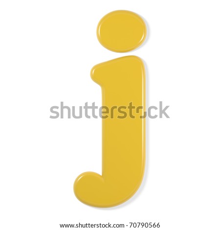 Yellow Font Lower Case Letter J Stock Illustration 70790566