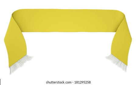 Yellow Football Scarf Isolated On A White Background. 3D Render