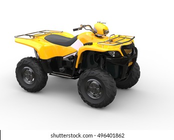 Yellow Four Wheeler Bike - 3D Render