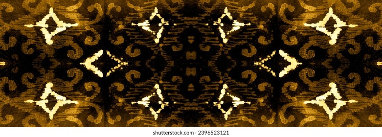 Yellow Geometric Pattern Aztec. Aztec Ikat Background. Luxury Geometric Decorative Elements. Paisley Ornament. Bright Brush. Tie Dye Effects. Swimwear Stripe.