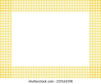 Yellow Gingham Background with center isolated for copy-space, Yellow Gingham Frame