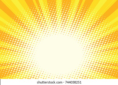 Yellow Gold Cartoon Sunrise Pop Art Background