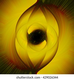 Yellow Golden Black Hole Tear Drop Lemon Ribbed Oval Pattern Circle Background Backdrop Gradient Colors Vibrant 