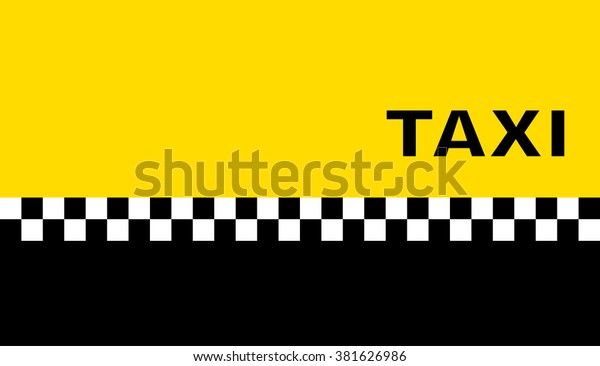 yellow graphic
background with taxi business
card
