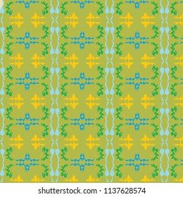  Yellow and green pattern original design and digital drawing. It can be used in web, wallpaper, ceramic and fabric designs.