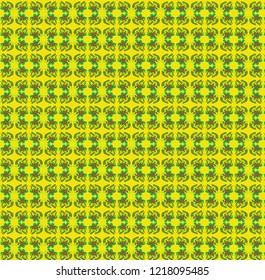 Yellow and green pattern original design and digital drawing. It can be used in web, wallpaper, ceramic and fabric designs