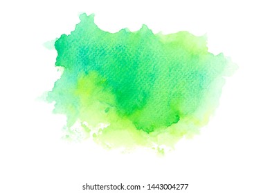 Yellow Green Watercolor Paint Stroke Background