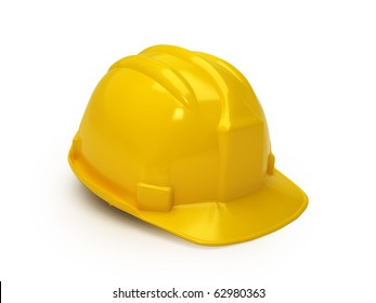 Yellow Hard Hat Isolated On White