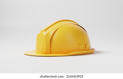 Yellow hard hat safety helmet on white background. Business and construction engineering concept. 3D illustration rendering - Powered by Shutterstock