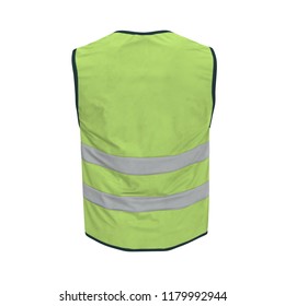 Yellow High Visibility Safety Jacket. Isolated 3D Illustration On White Background