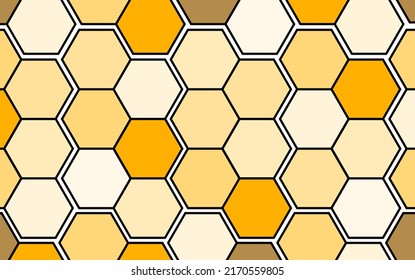 Yellow Honeycomb Pattern Background, Beige Mosaic Structure Wallpaper