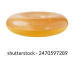 Yellow Inflatable circle on isolated background. Swim ring, water donut, floatie, rubber ring on white background. 3d rendering. 3D Illustration