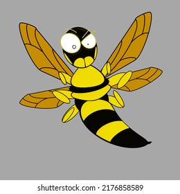 Yellow Jacket Wasp Cartoon Graphic Designs