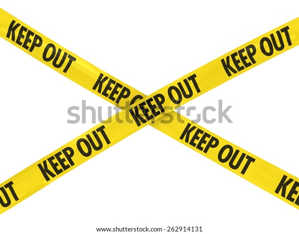 Yellow Keep Out Barrier Tape Cross のイラスト素材