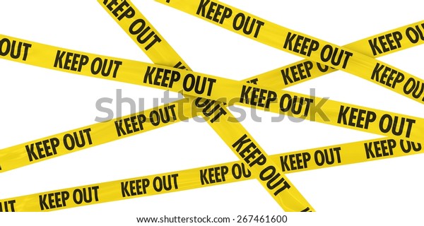 Yellow Keep Out Barrier Tape Background のイラスト素材