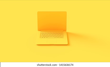 Yellow Laptop 3d Illustration 3d Render