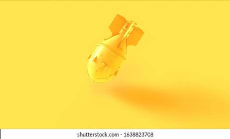 Yellow Large Atomic Bomb Neutron Bomb Thermonuclear Weapon 3d Illustration 3d Rendering