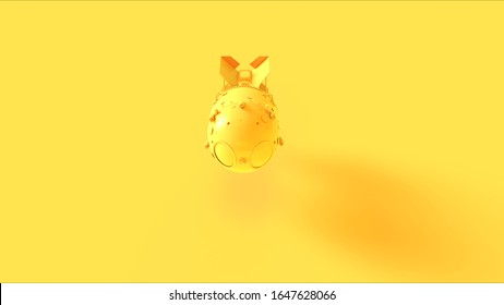 Yellow Large Atomic Bomb Neutron Bomb Thermonuclear Weapon 3d Illustration 3d Rendering