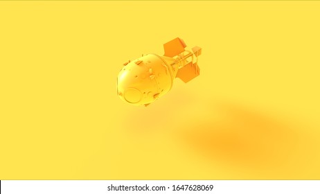 Yellow Large Atomic Bomb Neutron Bomb Thermonuclear Weapon 3d Illustration 3d Rendering