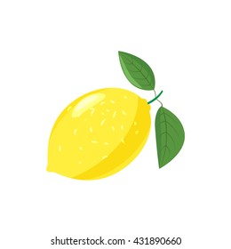 Yellow Lemon Icon, Cartoon Style