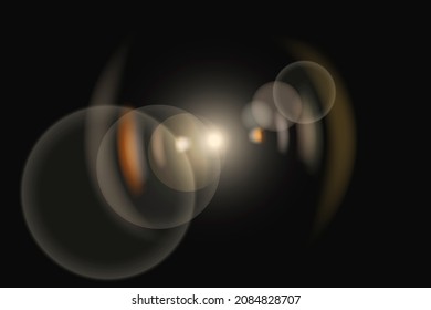 Yellow Lens Flare With Ring Ghost Lighting Effect