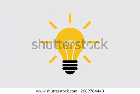 A yellow lightbulb with rays emanating from it, symbolizing an idea or innovation.