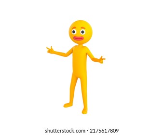 Yellow Man Character Pointing Index Finger Stock Illustration ...