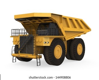 Yellow Mining Truck Isolated