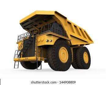 Yellow Mining Truck Isolated