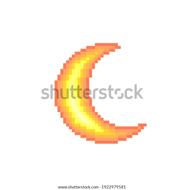 Yellow moon art with
pixel
illustration