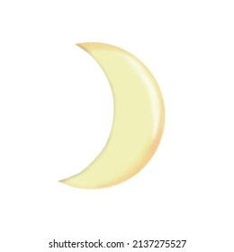 Yellow Moon Crescent Moon Watercolor Illustration Childrens Theme