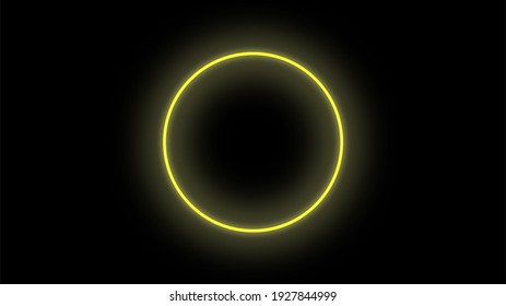 Yellow Neon Circle Light  Eclipse