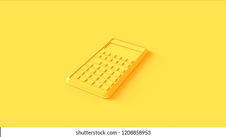 Yellow Office Calculator 3d Illustration 3d Render