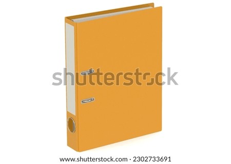 Yellow office file folder isolated, 3d rendering