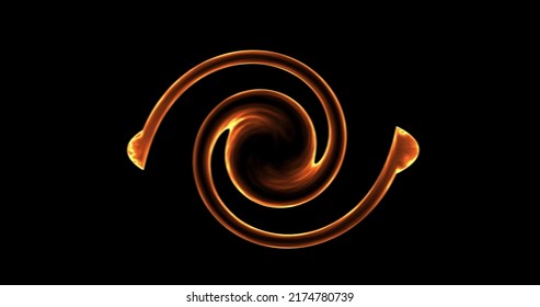 Yellow Orange Figure Made Of Animated Lines And Dots, Geometric Element For Motion Design. Footage Abstract Tech, Blend Mode, 4K, Isolated Symbol On Black Background.