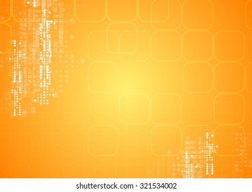 Yellow Orange Tech Geometric Background. Illustration Template Design