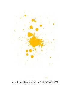 Yellow Paint Splash Drops Isolated On Stock Illustration 1839164842 ...