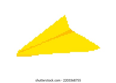 Yellow Paper Airplane Pixel Art