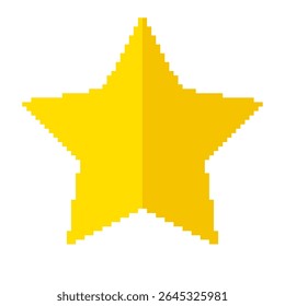 A yellow pixel-style star with five sharp corners