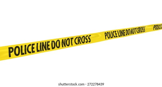 Yellow Police Line Do Not Cross Tape At Angle