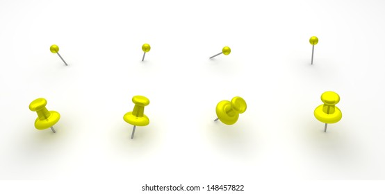 Yellow push pins for your design.