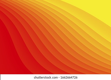 Yellow And Red Color Gradient Wave Abstract Illustration.