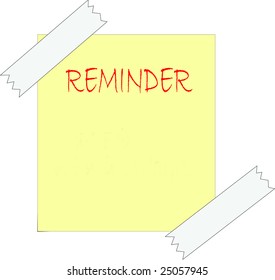 Yellow Reminder Note On White Background Stock Illustration 25057945 ...