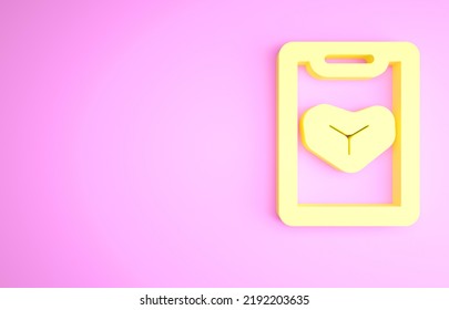 Yellow Restaurant cafe menu icon isolated on pink background. Minimalism concept. 3d illustration 3D render. - Powered by Shutterstock