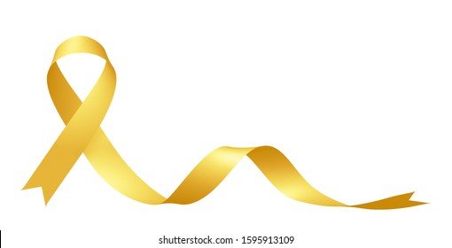 Yellow ribbon International Childhood Cancer Awareness Day sign isolated on white background awareness campaign in february month, design element 3D illustration - Powered by Shutterstock