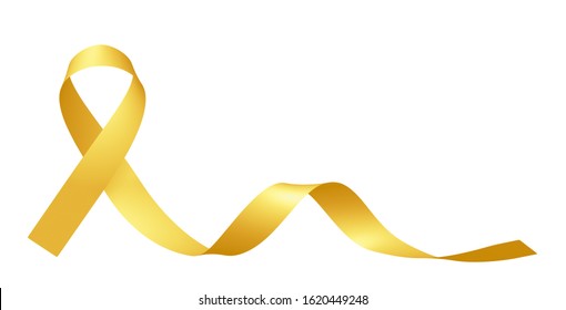 Yellow ribbon International Childhood Cancer Awareness Day sign isolated on white awareness campaign in february month, design element 3D illustration - Powered by Shutterstock