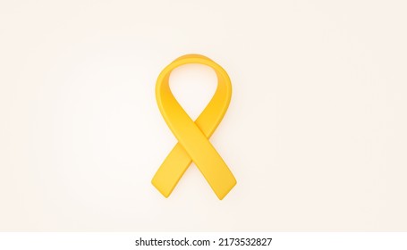 Yellow ribbon sign or symbol International Childhood Cancer Day background banner cartoon 3d illustration - Powered by Shutterstock