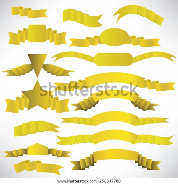 Yellow Ribbons Striperibbons Set Design Decoration Stock Illustration ...